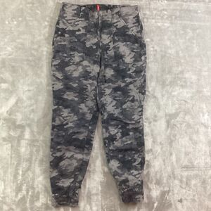 Spanx Stretch Twill Cargo Jogger Women's XL Gray Camo Tapered Ankle